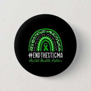 End The Stigma Mental Health S Awareness Boho Rain 6 Cm Round Badge