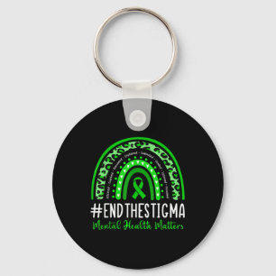 End The Stigma Mental Health S Awareness Boho Rain Key Ring