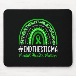 End The Stigma Mental Health S Awareness Boho Rain Mouse Mat