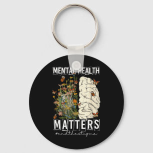 End The Stigma Mental Health S Awareness Brain Flo Key Ring