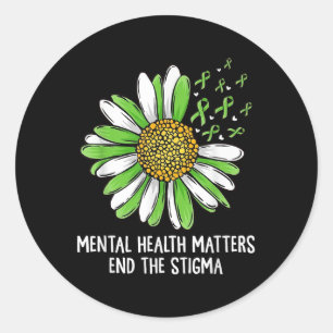 End The Stigma Mental Health S Awareness Brain Ill Classic Round Sticker