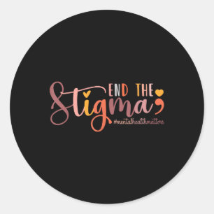 End The Stigma Mental Health S Awareness Semicolon Classic Round Sticker