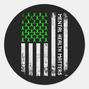 End The Stigma Mental Health S Mental Awareness Gi Classic Round Sticker