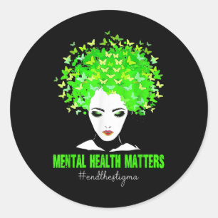 End The Stigma Mental Health S Mental Awareness Gi Classic Round Sticker