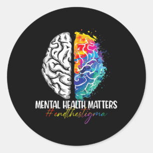 End The Stigma Mental Health S Tie Dye Awareness Classic Round Sticker