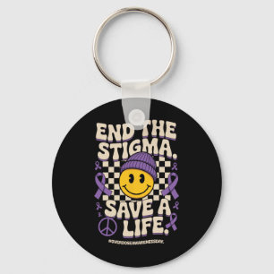 End The Stigma Save A Life Groovy Overdose Awarene Key Ring