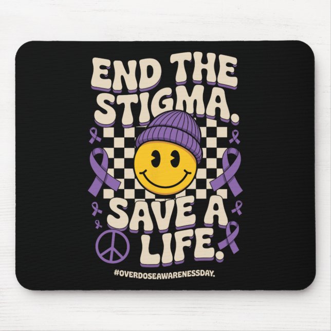 End The Stigma Save A Life Groovy Overdose Awarene Mouse Mat (Front)