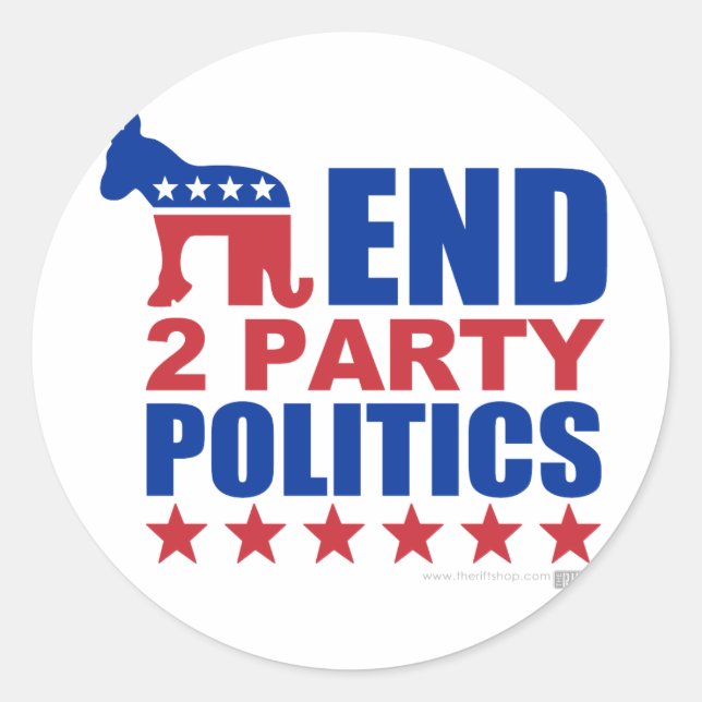 End Two Party Politics Classic Round Sticker (Front)