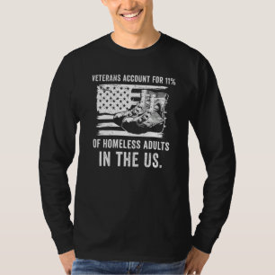 End Veteran Homelessness Vet American Flag Homeles T-Shirt