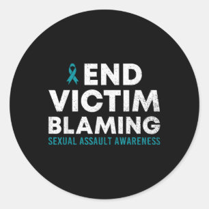 End Victim Blaming Ual Ault Awareness Month Ribbon Classic Round Sticker