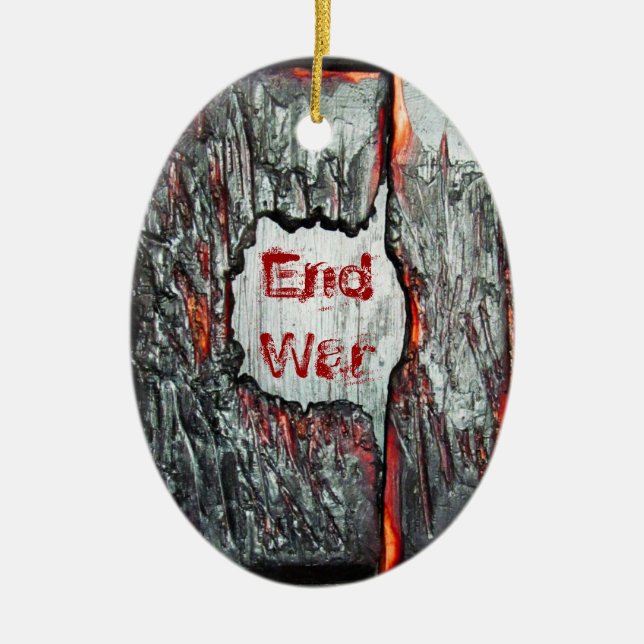 End War Ceramic Tree Decoration (Front)