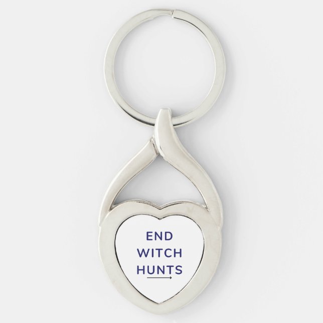 End Witch Hunts Heart Key Ring (Front)