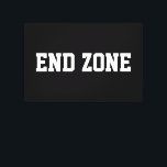 END ZONE Fun Athletic Football Text On Bold Black Canvas Print<br><div class="desc">This sporty football design features white athletic END ZONE text against black background.  The colors and text in this design can be personalized.</div>