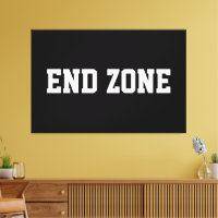 END ZONE Fun Athletic Football Text On Bold Black