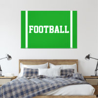 END ZONE White Text Edge Stripes On Bright Green