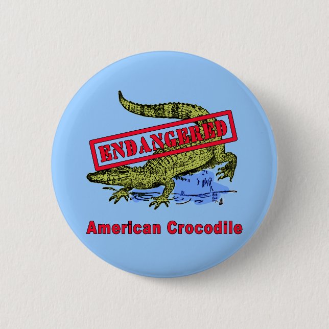 Endangered American Crocodile Products 6 Cm Round Badge (Front)