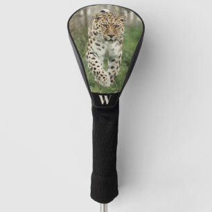 Endangered Amur Leopard Photo Monogram Initial Golf Head Cover