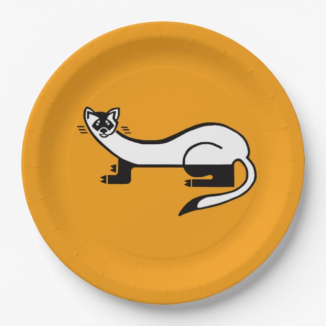  Endangered animal - Black-footed FERRET - Party Paper Plate (Front)