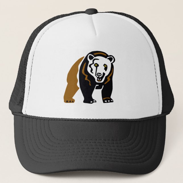 Endangered animal - Cool GRIZZLY  Bear -Wildlife Trucker Hat (Front)