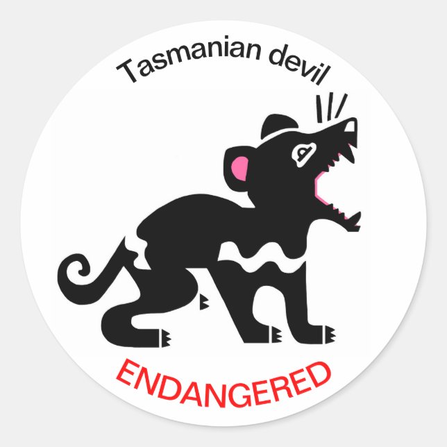 Endangered animal -Cool Tasmanian DEVIL - Wildlife Classic Round Sticker (Front)