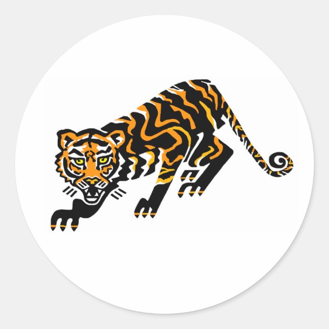 Endangered animal - Cool wildcat - TIGER -Nature Classic Round Sticker (Front)