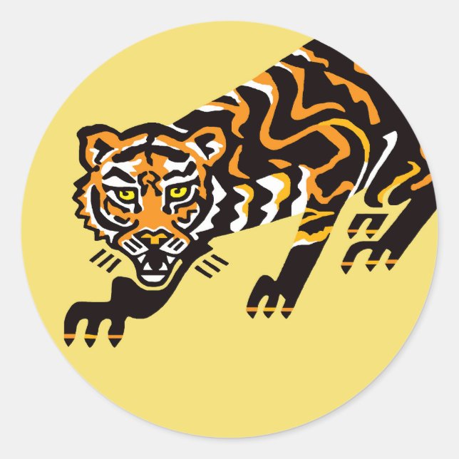 Endangered animal - Cool wildcat - TIGER -Nature Classic Round Sticker (Front)