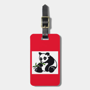 Endangered animal - Cute PANDA - Wildlife -Red Luggage Tag