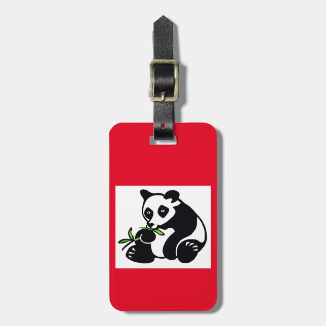 Endangered animal - Cute PANDA -  Wildlife -Red Luggage Tag (Front Vertical)