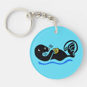 Endangered animal - Cute Sea OTTER- Mustelid Key Ring