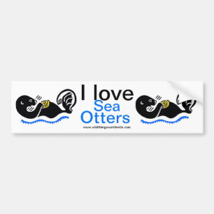 Endangered animal -  I love Sea OTTERS - Nature Bumper Sticker