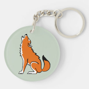 Endangered animal - Red WOLF - Wildlife - Nature Key Ring