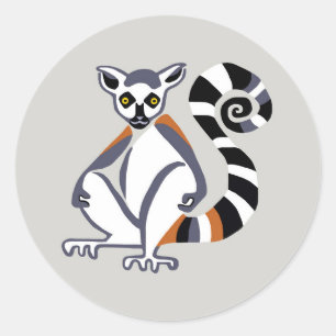 Endangered animal -Ring-tailed LEMUR -Nature Classic Round Sticker