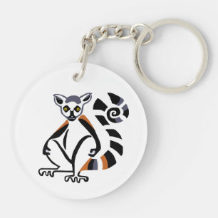 Endangered animal - Ring-tailed LEMUR - Primate-  Key Ring