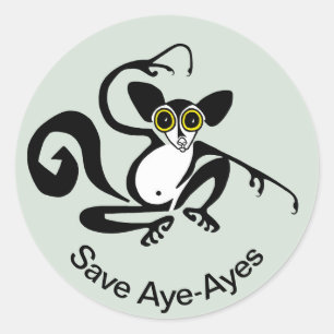 Endangered animal- Save AYE-AYES - Primate - lemur Classic Round Sticker