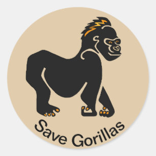 Endangered animal - Save GORILLAS-Wildlife -Africa Classic Round Sticker