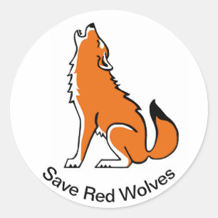 Endangered animal - Save Red WOLVES - Wildlife Classic Round Sticker