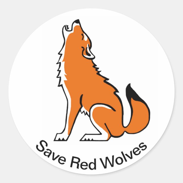Endangered animal - Save Red WOLVES - Wildlife-USA Classic Round Sticker (Front)