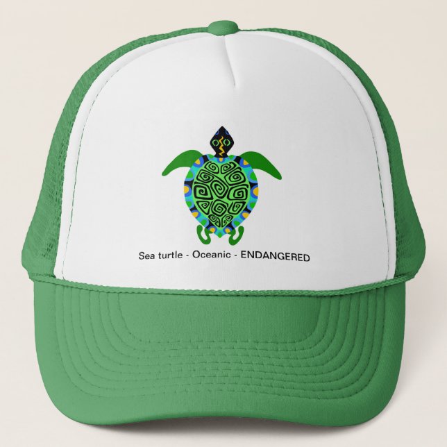  Endangered animal - Sea TURTLE - Wildlife -Nature Trucker Hat (Front)