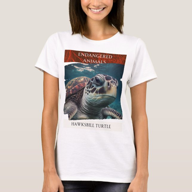 Endangered Animals - Hawksbill Turtle T-Shirt (Front)