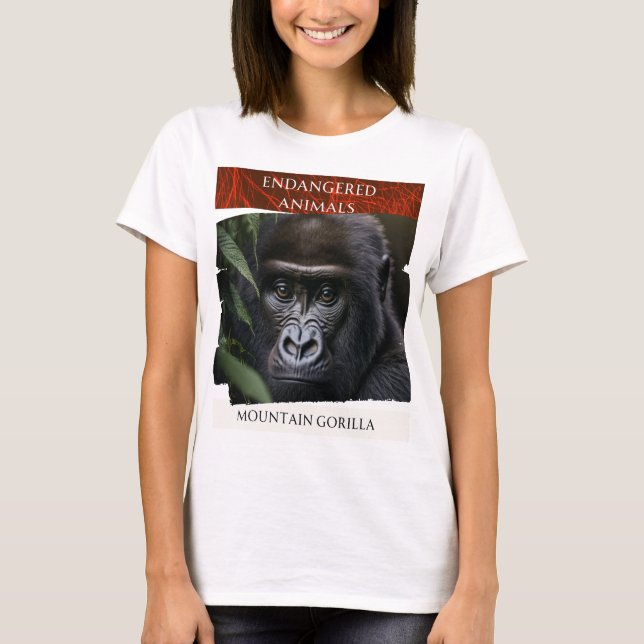 Endangered Animals - Mountain Gorilla T-Shirt (Front)