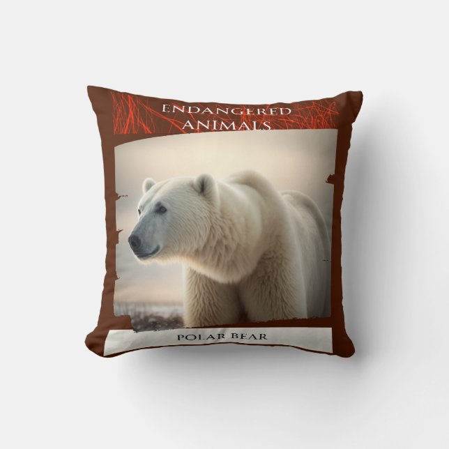 Endangered Animals - Polar Bear Cushion (Front)