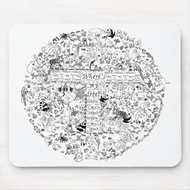 Endangered Animals Trees Planet Earth Drawing Art Mouse Mat (Front)