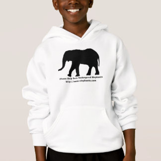 Endangered Elephants Hanes Kids Hoodie