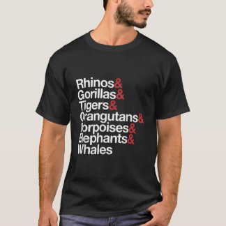 Endangered List of Animals Species Awareness  T-Shirt