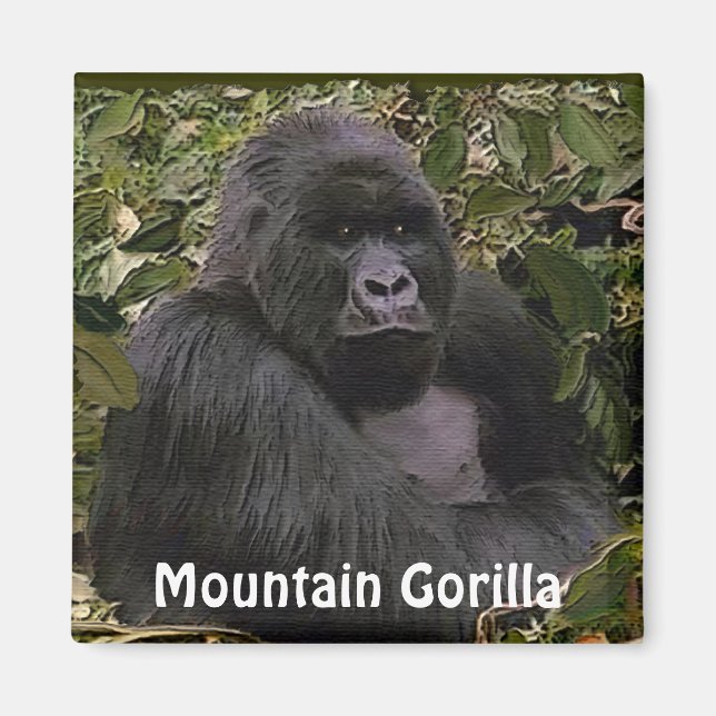 Endangered Mountain Gorilla Great Apes Art Magnet (Front)