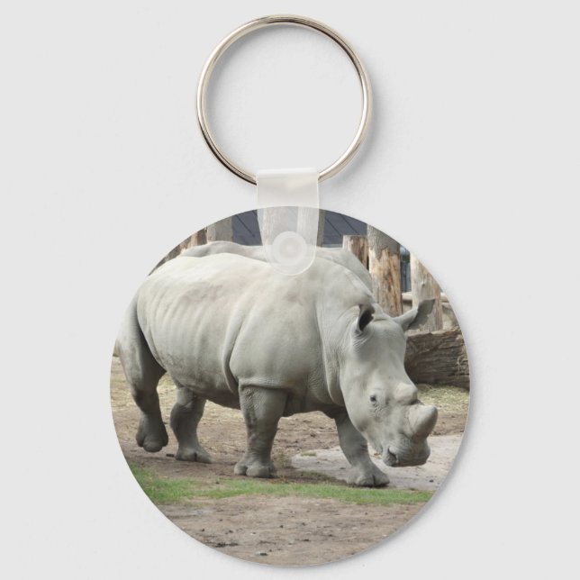 Endangered Northern White Rhinos Key Ring (Front)
