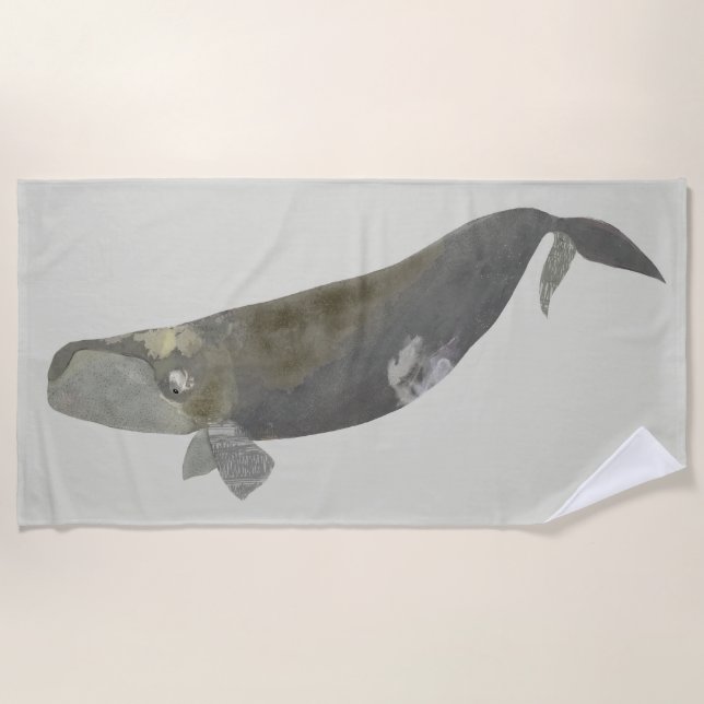 Endangered Right Whale Beach Towel (Front)
