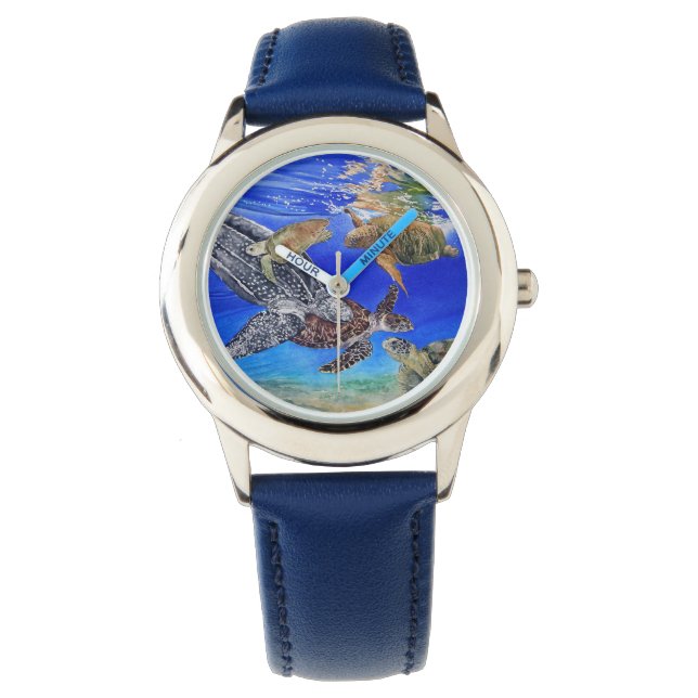 Endangered Sea Turtles Kid's Watch (Front)