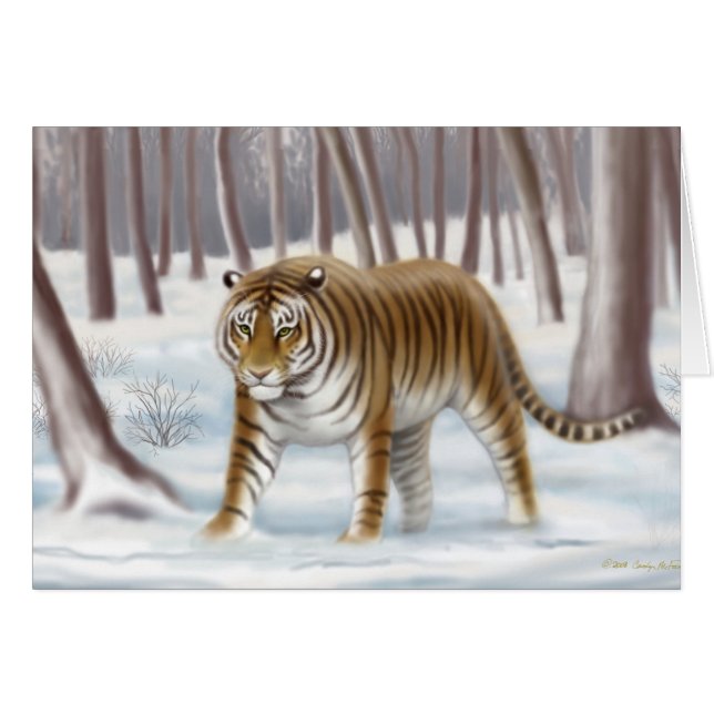 Endangered Siberian Tiger Card (Front Horizontal)