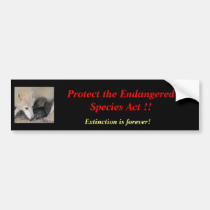 Endangered Species Bumper Sticker
